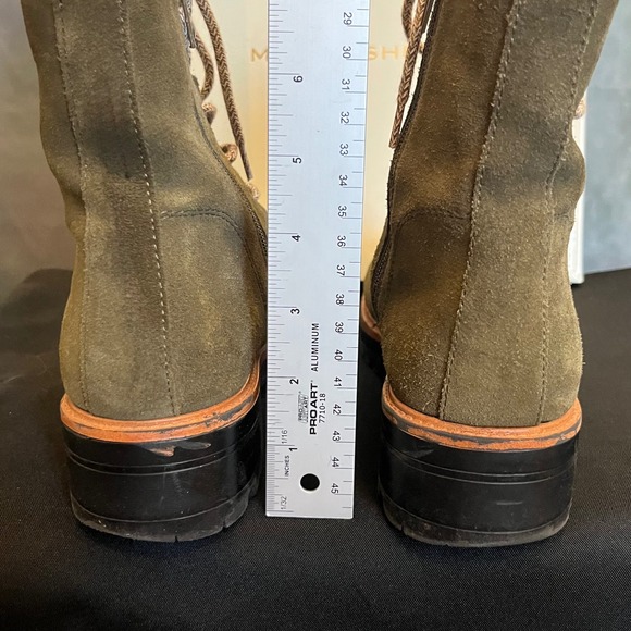 Marc Fisher Izma Suede Lace Up Fur Lined Combat Boots Women Olive Green Size 10 - Picture 7 of 10